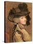 Portrait of a Woman in a Black Hat-Sir Joshua Reynolds-Stretched Canvas