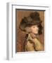 Portrait of a Woman in a Black Hat-Sir Joshua Reynolds-Framed Giclee Print