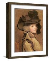 Portrait of a Woman in a Black Hat-Sir Joshua Reynolds-Framed Giclee Print