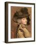 Portrait of a Woman in a Black Hat-Sir Joshua Reynolds-Framed Giclee Print