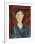 Portrait of a Woman in a Blue Blouse, C.1916-Amedeo Modigliani-Framed Giclee Print