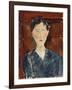 Portrait of a Woman in a Blue Blouse, C.1916-Amedeo Modigliani-Framed Giclee Print