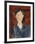 Portrait of a Woman in a Blue Blouse, C.1916-Amedeo Modigliani-Framed Giclee Print