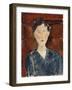 Portrait of a Woman in a Blue Blouse, C.1916-Amedeo Modigliani-Framed Giclee Print