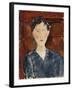 Portrait of a Woman in a Blue Blouse, C.1916-Amedeo Modigliani-Framed Giclee Print