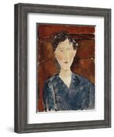 Portrait of a Woman in a Blue Blouse, C.1916-Amedeo Modigliani-Framed Giclee Print