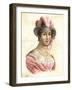 Portrait of a Woman in a Feathered Hat, C1750-1850-null-Framed Giclee Print