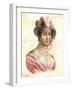 Portrait of a Woman in a Feathered Hat, C1750-1850-null-Framed Giclee Print