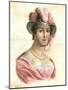 Portrait of a Woman in a Feathered Hat, C1750-1850-null-Mounted Giclee Print