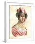 Portrait of a Woman in a Feathered Hat, C1750-1850-null-Framed Giclee Print