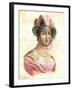 Portrait of a Woman in a Feathered Hat, C1750-1850-null-Framed Giclee Print