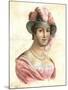 Portrait of a Woman in a Feathered Hat, C1750-1850-null-Mounted Giclee Print