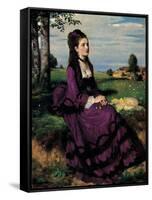 Portrait of a Woman in Lilac-Giovanni Antonio Pellegrini-Framed Stretched Canvas