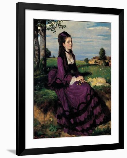 Portrait of a Woman in Lilac-Giovanni Antonio Pellegrini-Framed Giclee Print