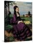 Portrait of a Woman in Lilac-Pal Szinyei Merse-Stretched Canvas