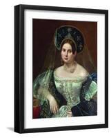 Portrait of a Woman in the Russian Court Dress, Ca 1835-Pimen Nikitich Orlov-Framed Giclee Print