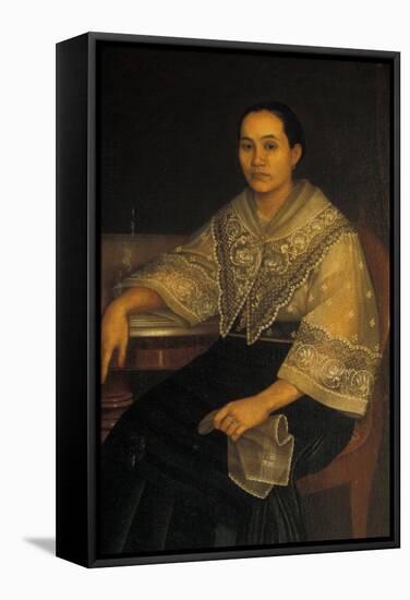 Portrait of a Woman in Traditional Filipino Costume-null-Framed Stretched Canvas