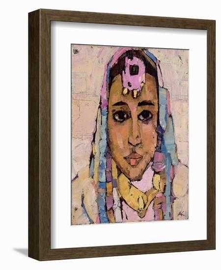 Portrait of a Woman in White-Anna Kostenko-Framed Giclee Print