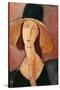 Portrait of a Woman (Jeanne Hébuterne) in Large Hat, c.1918-Amedeo Modigliani-Stretched Canvas