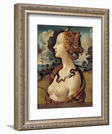 Portrait of a Woman Named Simonetta Vespucci - by Piero Di Cosimo-null-Framed Giclee Print