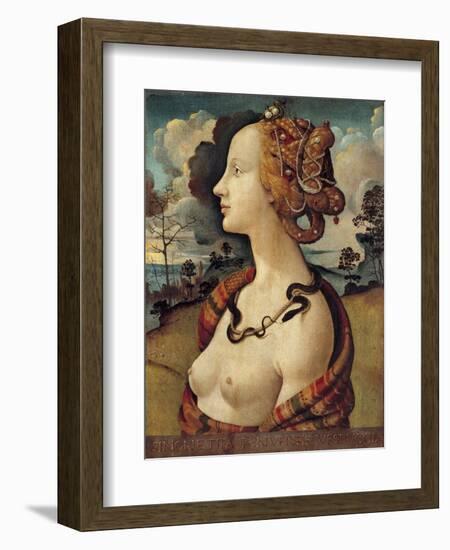 Portrait of a Woman Named Simonetta Vespucci - by Piero Di Cosimo-null-Framed Giclee Print