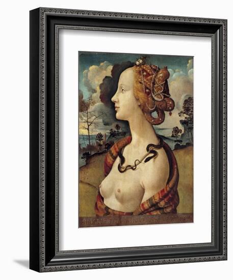 Portrait of a Woman Named Simonetta Vespucci - by Piero Di Cosimo-null-Framed Giclee Print