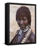 Portrait of a Woman of the Hamer Tribe, Lower Omo Valley, Southern Ethiopia-Gavin Hellier-Framed Stretched Canvas