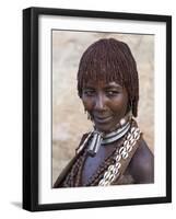 Portrait of a Woman of the Hamer Tribe, Lower Omo Valley, Southern Ethiopia-Gavin Hellier-Framed Photographic Print