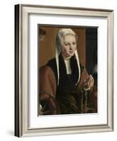 Portrait of a woman, possibly Anna Codde, 1529-Maerten van Heemskerck-Framed Giclee Print