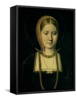 Portrait of a Woman, Possibly Catherine of Aragon (1485-1536), circa 1503/4-Michiel Sittow-Framed Stretched Canvas