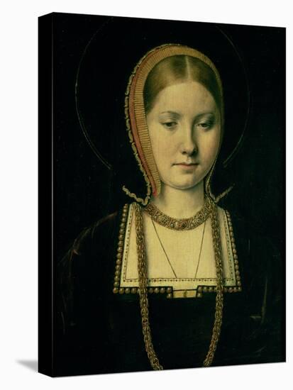 Portrait of a Woman, Possibly Catherine of Aragon (1485-1536), circa 1503/4-Michiel Sittow-Stretched Canvas