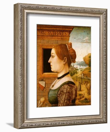 Portrait of a Woman, possibly Ginevra d'Antonio Lupari Gozzadini, c.1494-Italian School-Framed Giclee Print
