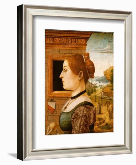 Portrait of a Woman, possibly Ginevra d'Antonio Lupari Gozzadini, c.1494-Italian School-Framed Giclee Print