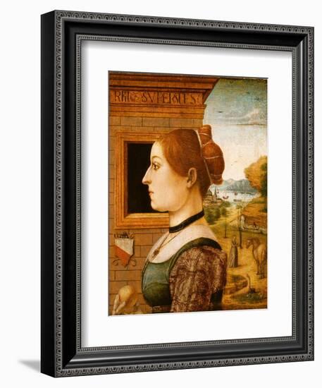 Portrait of a Woman, possibly Ginevra d'Antonio Lupari Gozzadini, c.1494-Italian School-Framed Giclee Print