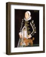 Portrait of a Woman, Probably Catherine Carey, Lady Knollys (Oil on Panel)-or Muelen, Steven van der Meulen-Framed Premium Giclee Print