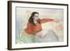 Portrait of a woman seated on a sofa-John Stanton Ward-Framed Giclee Print