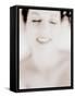 Portrait of a Woman Smiling in Monotone Colors-Alaya Gadeh-Framed Stretched Canvas