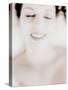 Portrait of a Woman Smiling in Monotone Colors-Alaya Gadeh-Stretched Canvas