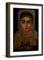 Portrait of a Woman Wearing a Gold Pectoral, Tomb Decoration, from Fayum, 120-130 AD-Roman Period Egyptian-Framed Giclee Print