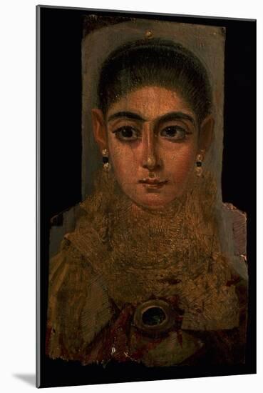 Portrait of a Woman Wearing a Gold Pectoral, Tomb Decoration, from Fayum, 120-130 AD-Roman Period Egyptian-Mounted Giclee Print