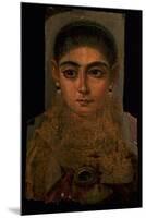 Portrait of a Woman Wearing a Gold Pectoral, Tomb Decoration, from Fayum, 120-130 AD-Roman Period Egyptian-Mounted Giclee Print