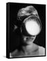 Portrait of a Woman Wearing a Scuba Diving Mask-Andreas Feininger-Framed Stretched Canvas