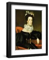 Portrait of a Woman Wearing Fancy Jewelry-John Blunt-Framed Giclee Print