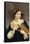 Portrait of a Woman with a Cat and Ivy-Juan Cordero-Framed Stretched Canvas