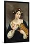 Portrait of a Woman with a Cat and Ivy-Juan Cordero-Framed Art Print