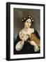 Portrait of a Woman with a Cat and Ivy-Juan Cordero-Framed Art Print