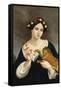 Portrait of a Woman with a Cat and Ivy-Juan Cordero-Framed Stretched Canvas