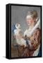Portrait of a Woman with a Dog-Jean-Honoré Fragonard-Framed Stretched Canvas