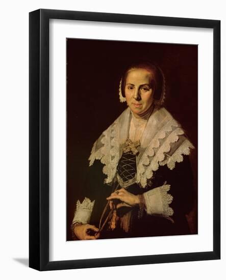 Portrait of a Woman with a Fan, 1640-Frans Hals-Framed Giclee Print