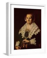 Portrait of a Woman with a Fan, 1640-Frans Hals-Framed Giclee Print